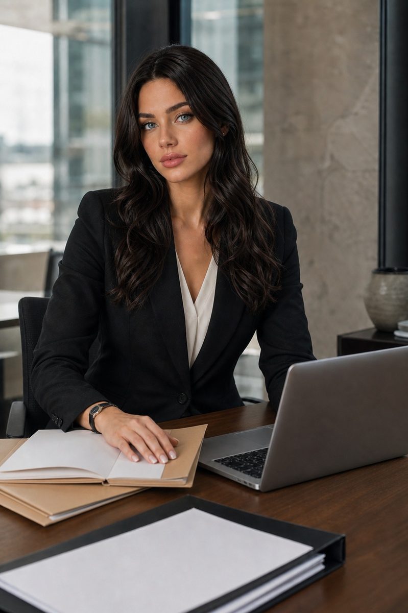 Tatiana, executive assistant at LNVI, at her desk with her files and computer